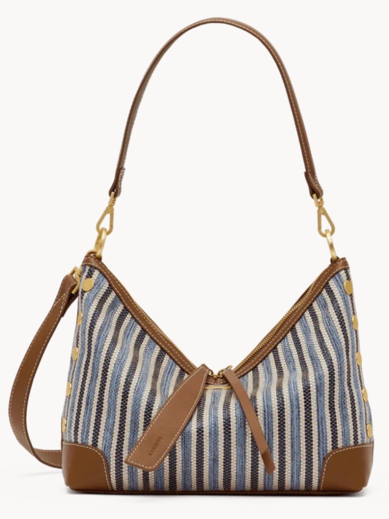 Hammitt Grace Medium Cabana Blue Crossbody W/Brushed Gold Accents-New W/Tags